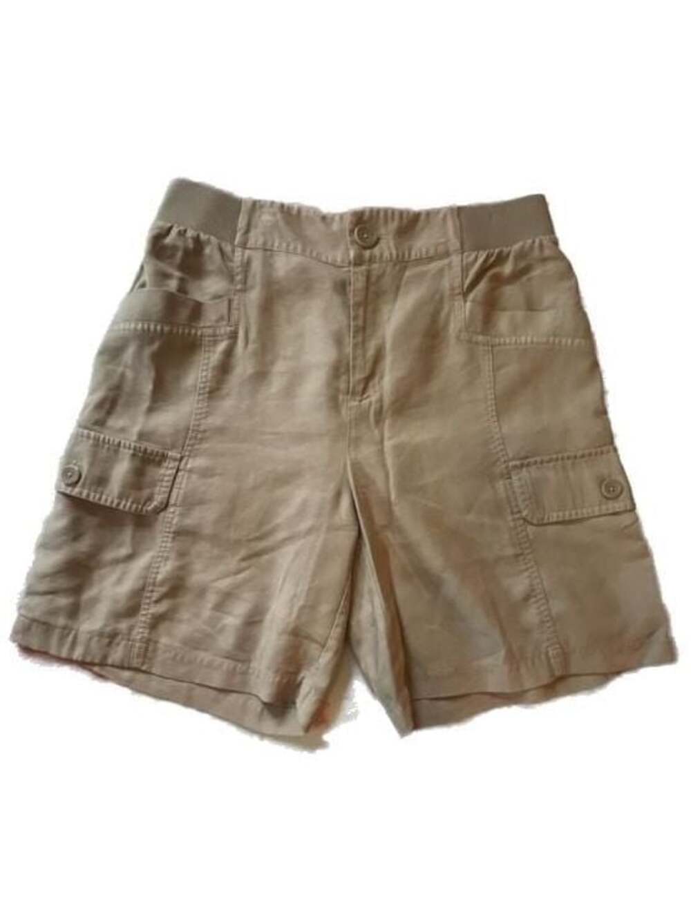 Soft Surroundings Cargo Shorts Size S Tan Elastic Waist